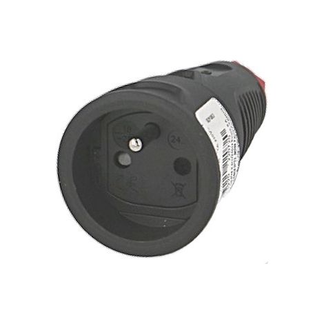 Prolongateur femelle 2P+T (prise Française) 10/16A noire (1/2)