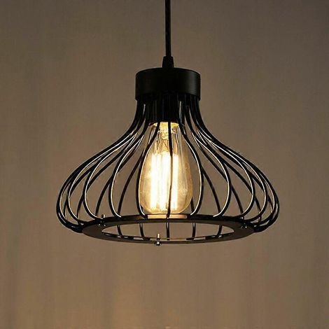 Vintage-Pendelleuchte im Industriestil aus schwarzem Metall im Retro-Stil