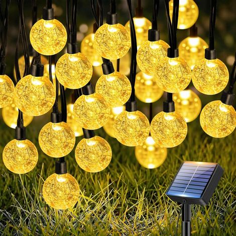 15M Guirlande Solaire Exterieur, LED Guirlande Lumineuse Exterieure Solaire IP65 Étanche, 8 Modes Lumiere Solaire Extérieur pour Jardin Terrasse Guinguette Balcon Fête Noël Deco, Blanc Chaud (1/5)