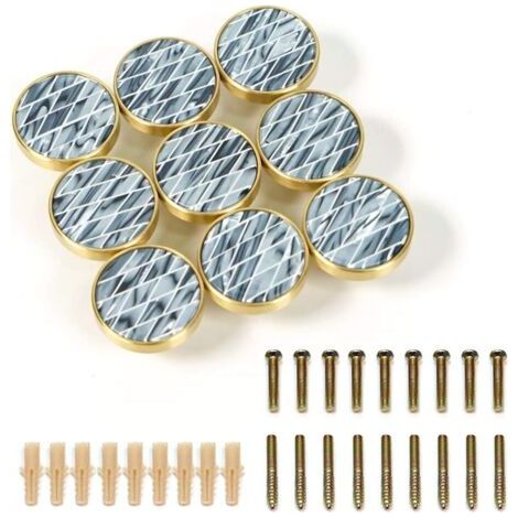 27 mm Griff aus reinem Kupfer, goldfarbener Messing-Schrankgriff, Küchenschubladenhaken, Kleiderhaken, modernes schlichtes Mantel-Design (9, Grau und Silber)