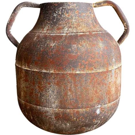 Vase fer marron patiné 29x25x28cm (1/5)