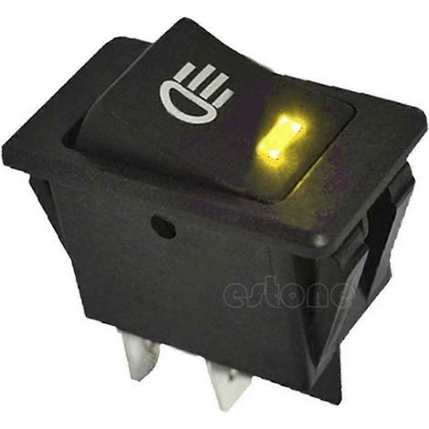Interrupteur à bascule marche/arrêt pour phares antibrouillard/feux de jour 12 V 35 A à 4 broches avec indicateur LED pour tableau de bord de voiture, camion ou bateau
