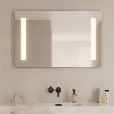Miroir carré avec éclairage  Miroir LED 100x65 cm  Miroir de Salle de Bain avec éclairage LED  Miroir de Salle de Bain orientable avec éclairage, 1000x650 (1/5)