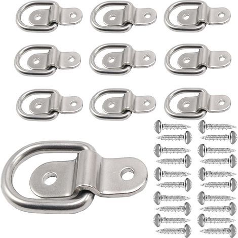 Ancre D - ring 1 / 4 "Heavy Duty remorque ancre boulon anneau 1200 LBS capacité remorque Carte Tour ancre support crochet kit pour SUV, RV, camping - car, Van voiture bateau moto montage de surface, a (1/5)