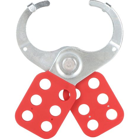 Ortviai Crochet de Sécurité à 6 Passoires pour Sécurisation Équipements Industriel avec Marque À Bloquer Fermeture Anti-Sabot Rouge Argent (1/3)