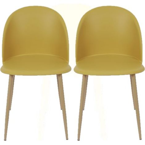 Lot de 2 chaises coques design scandinave BERGEN (1/4)