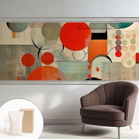 Fototapete Vliestapete mit Kleber - modern Wohnzimmer - Wanddekoration - einfach anzubringen Farbenfrohe Abstraktion 250x104 cm
