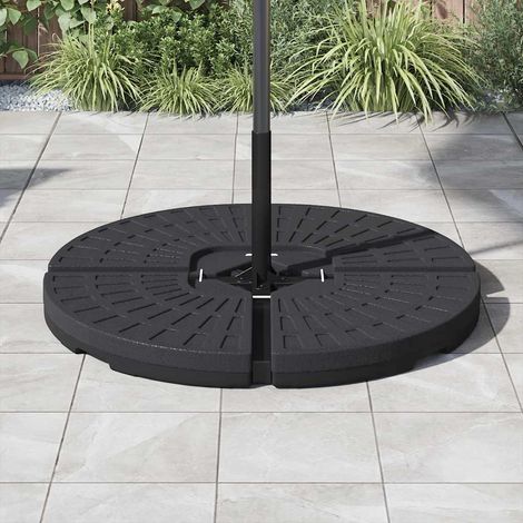 Socle de parasol, Support parasol Robuste de Qualité, en forme d'éventail 4 pcs Noir OIB7959E (1/4)