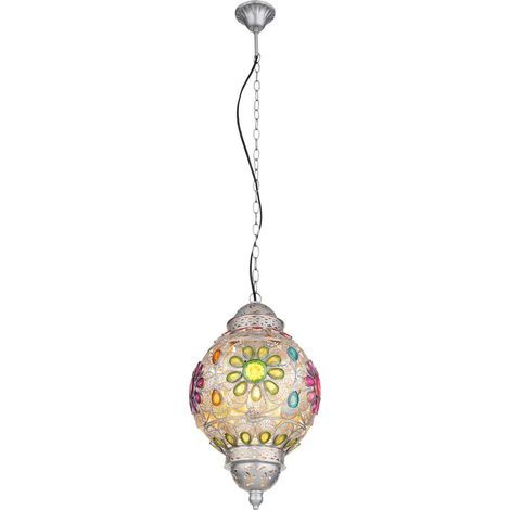 Globo - lámpara colgante - Gelasius - plateado - metal - Ø 27cm - (1/5)