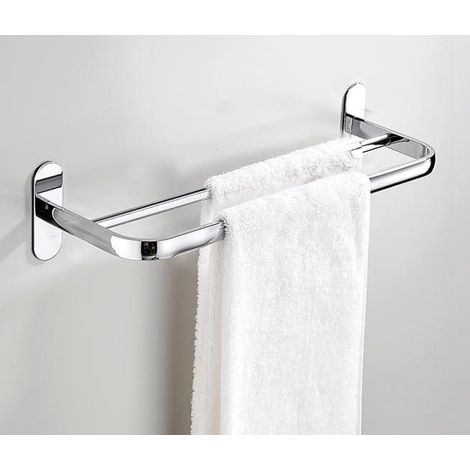 Porte-serviettes double, 40 cm, SUS304, porte-serviettes mural pour salle de bain, acier inoxydable poli, 2 barres