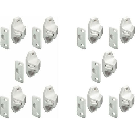 Loqueteau À Rouleau Blanc Universel Pour Meubles, Portes, Placards, Cuisines Et Salles De Bain (1/5)