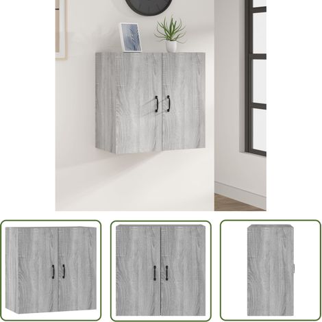 The Living Store Wandschrank Grau Sonoma 60x31x60 cm Holzwerkstoff - Hängeschrank - Wandschrank - Aufbewahrungsraum - Regal - Wohnzimmer Dekoration (1/5)