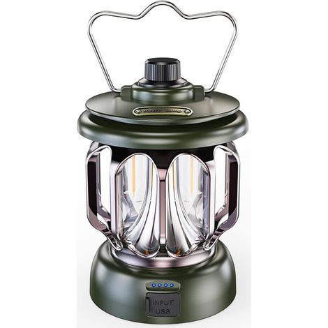 Retro outdoor campinglamp, USB-opladen, warm licht, campingsfeer, draagbare tentlamp, traploos dimmen, waterdicht (1/5)