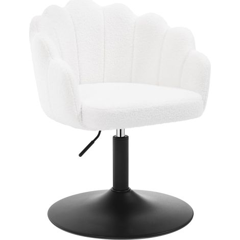 WOLTU 1x Adjustable Swivel Dressing Table Chair, White (1/5)