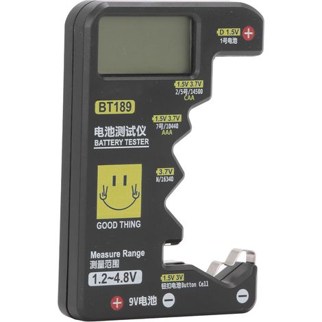 Testeur de piles numérique avec grand écran LCD, détecteur universel de capacité pour piles bouton AA/AAA/NDC et piles boutons. (1/5)