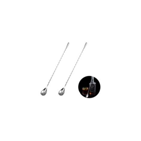 Cuillère à Cocktail en Acier Inoxydable,Agitateurs à Cocktail en Acier Inoxydable,Cuillère à Mélanger en Acier Inoxydable,Bâtonnets à Cocktail, Bâtonnets D'agitation à Café,2 Cuillère à Mélanger,30cm (1/5)