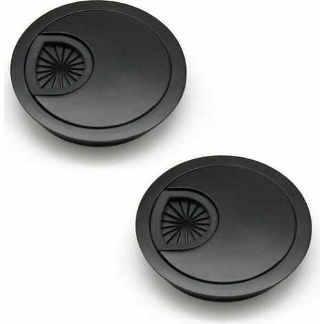 pezzi Passacavo da 60 mm, copri foro per cavi per scrivanie e piani di lavoro, colore nero (1/4)