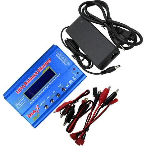 Caricabatterie/scaricabatterie bilanciato da 80 W per batterie LiPo/Li-ION/LiFe (1-6S), NiMH/NiCd (1-15S), caricabatterie bilanciato a LED per modellismo RC con alimentatore (2 A 20 V) (1/5)