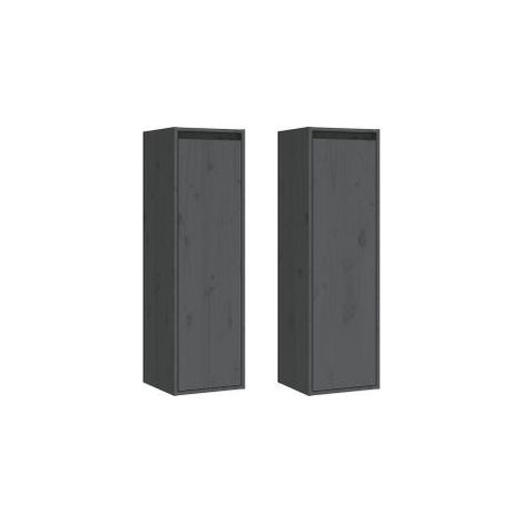 Armoires murales 2 pcs Gris 30x30x100 Bois de pin massif (1/5)