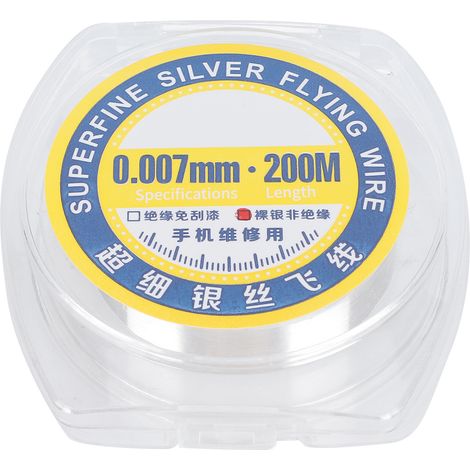 Fil d'Argent pour Soudure de Carte Mère Empreinte Digitale, 0.007mm, 200m, Ultra-Fin (1/5)