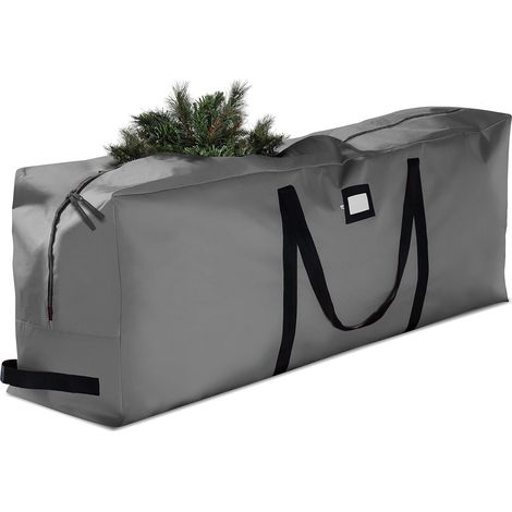 Sac de rangement pour sapin de Noël Convient aux sapins artificiels de Oxford 600D résistant aux déchirures et imperméable 2,30 m Tissu Gris (1/4)