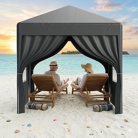 Pop up gazebo, heavy duty garden party tent canopy, grey, 2m x 2m (1/5)