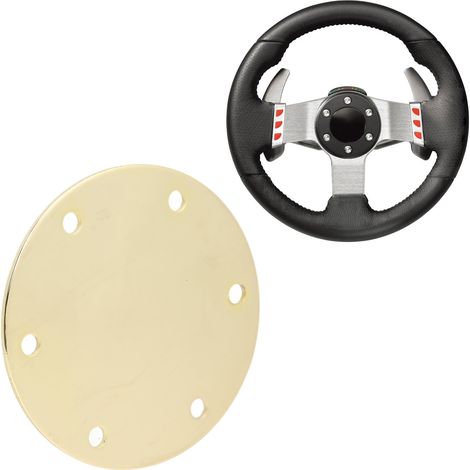 Universelle 6-Loch-Lenkradnabenkappe, goldfarben, für Autos (1/5)