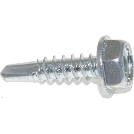 Self Drilling Screw Zinc 4.8 x 19mm Hex Head Pack of 100 (1/4)