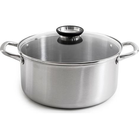 Gam'Hotel - Marmite 28cm triplex avec couvercle - "BlackSteel" (1/5)