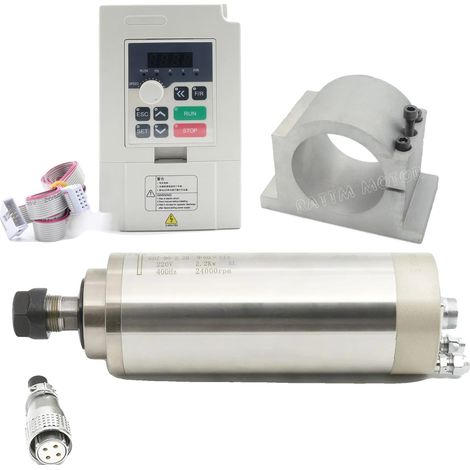 Moteur de broche de fraisage CNC, refroidissement à eau, haute précision, AJOUTER le collier VFD RTM, 220V (1/2)