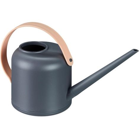 Gießkanne für Zimmerpflanzen, 1,5 Liter, Kunststoff, mit langem Ausguss, grau/natur (1/5)