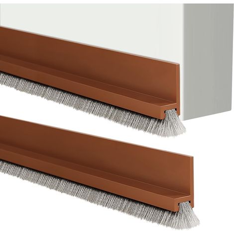 Lot de 2 boudins de porte avec brosse, joint de porte, brosse de protection, ruban adhésif, isolation thermique et phonique, protection contre le froid, la poussière et les insectes (1/5)