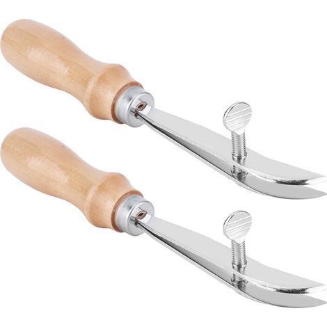 Set mit 2 Lederfalzwerkzeugen, Kiefernholzgriff, verstellbarer Stahl für DIY-Markierungen und -Faltungen (1/5)