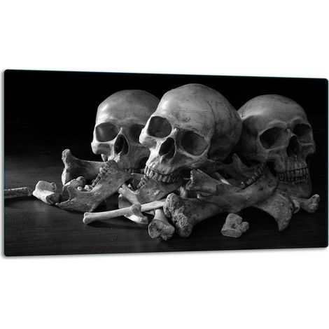 Schneidebrett aus Glas, 52x30 cm, Totenkopfmotiv (1/5)
