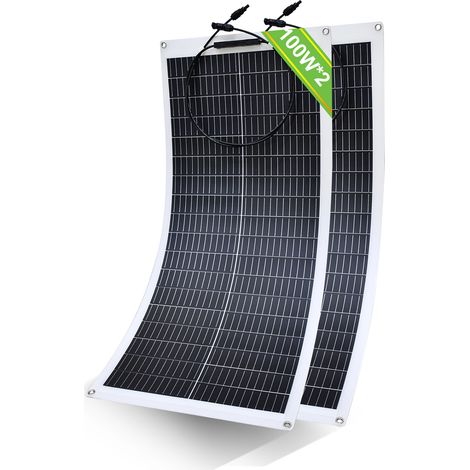 Eco-Worthy – Panneau solaire flexible 200W 12V – Ultra-mince et léger – Installation facile sur surfaces irrégulières – Étanche IP67