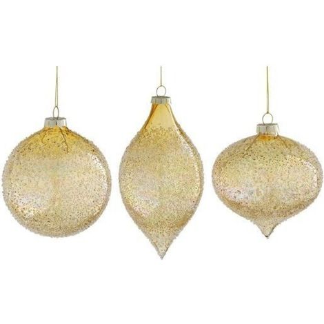 Glaskugel Weihnachtsdeko gold 10 cm
