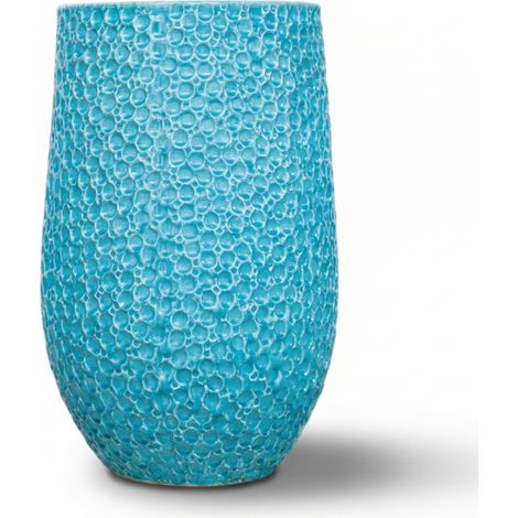 Provencelia Pflanzkübel Paris Ø39 cm Höhe 63 cm frostbeständig, keramisch, handgefertigt, Hellblau (1/5)