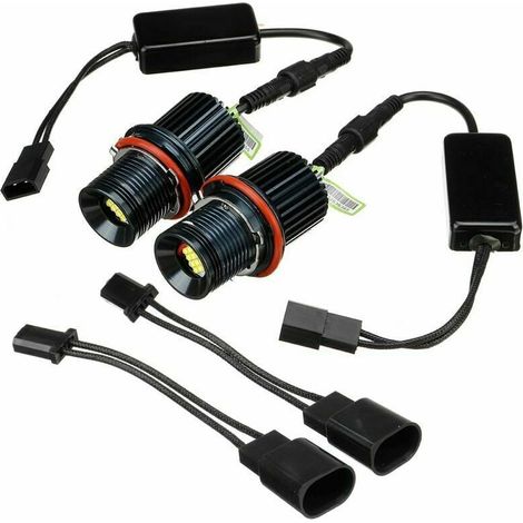 2X blanc 80W LED Angel Eyes ampoule de marqueur d'anneau Halo pour BMW E39 E60 E53， (1/4)