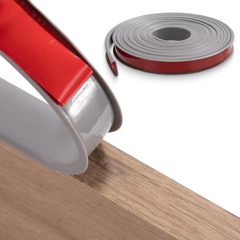 Flexible U-shaped Edge Trim Strip for Furniture Edges 18mm x 5m, Self-Adhesive TPE Veneer Edge Trim Strip for Repairing Edges of Shelves, Cabinets, Countertops, Grey (1/5)