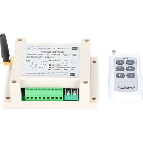 Télécommande sans fil 433MHz 6 canaux Émetteur Récepteur Module Interrupteur Haute Stabilité pour Porte (1/5)