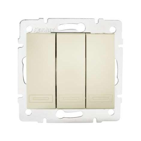 Interrupteur Encastrable Triple DOMO Blanc Perlé (1/5)
