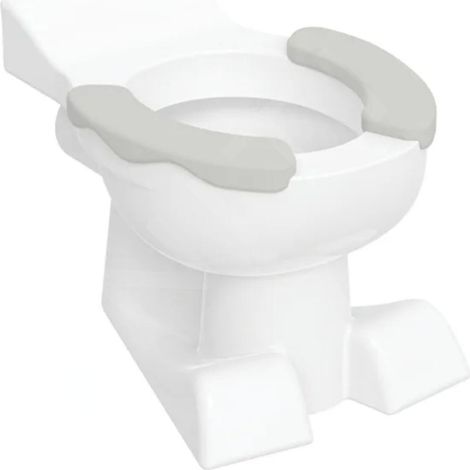 W.C. pour enfants GE Bambini, toilette à poser avec chasse d'eau profonde, design lionceau, blanc, siège gris (1/2)