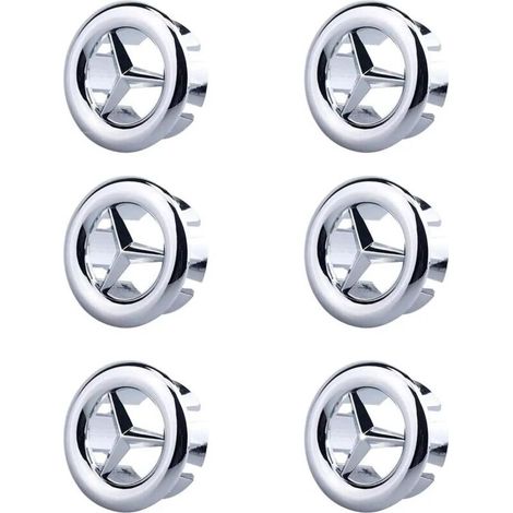 6-teiliges Set Überlaufabdeckungen für Spülbecken, runde Abflussstopfen-Einsätze für Spülbecken, für Spülbecken, Badezimmer, Küche (Silber) (1/4)