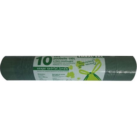 Sac poubelle lien coulissant 110L X10