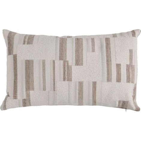 Coussin Déco en Jacquard Chenillé "Calix" 30x50cm Beige (1/5)
