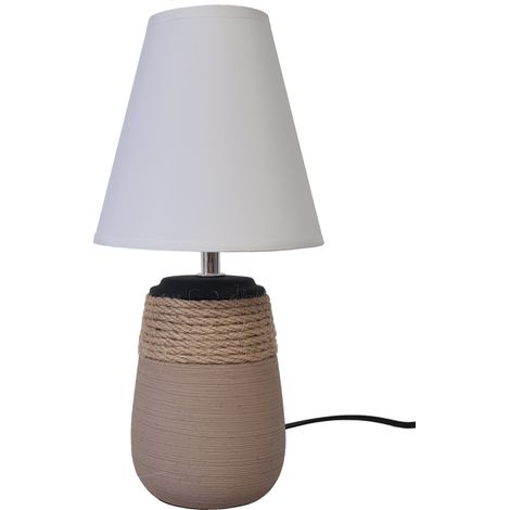 Lampe en céramique et corde 31 cm (1/2)