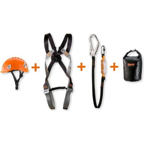 Anticaduta kit ponteggio, casco, imbragatura e fettuccia-cordino