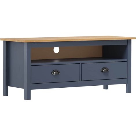vidaXL Mueble de TV Hill madera maciza de pino gris 110x40x47 cm (1/3)