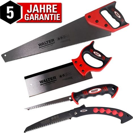 WALTER Sägen 4 tlg. Set Handsäge Rückensäge Stichsäge Universalsäge