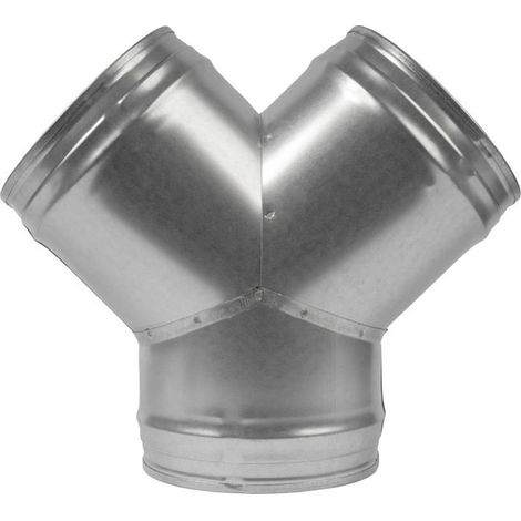 Répartiteur de conduit métallique de 15 cm (6 pouces) Raccord en Y à 3 voies pour ventilation et sécheuse Joint d'étanchéité robuste (1/5)
